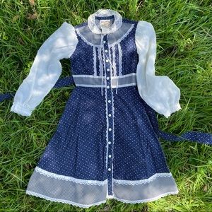 Girls vintage Calico gunne sax prairie dress